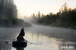 Деревни, архив. Пермь, рыбнадзор, река, рыбалка, природа, браконьеры, туман на реке, сеть рыбаловная