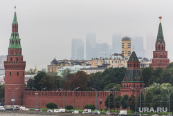 Клипарт. Москва, москва-сити, город москва, кремль, туман