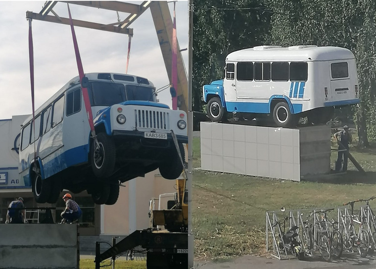 На территории завода КАЗВ установили монумент автобусу КАвЗ-685