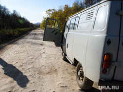 Виды Челябинской области, лесная дорога, поездка, уаз буханка