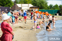 «Путинский» пляж на озере Смолино. Челябинск, лето, жара, отдых на воде, пляж, озеро смолино