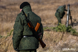 Тренировочные стрельбы мобилизованных с Центрального военного округа на полигоне Еланский. Свердловская область, военные, солдат, служба в армии, мобилизация, мобилизованные