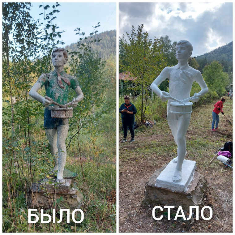 На территории лагеря сохранились артефакты советского периода