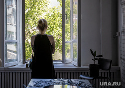 Third floor of the center of urban practices “Makletsky House”.  Yekaterinburg, girl, window, Makletsky's house, waiting