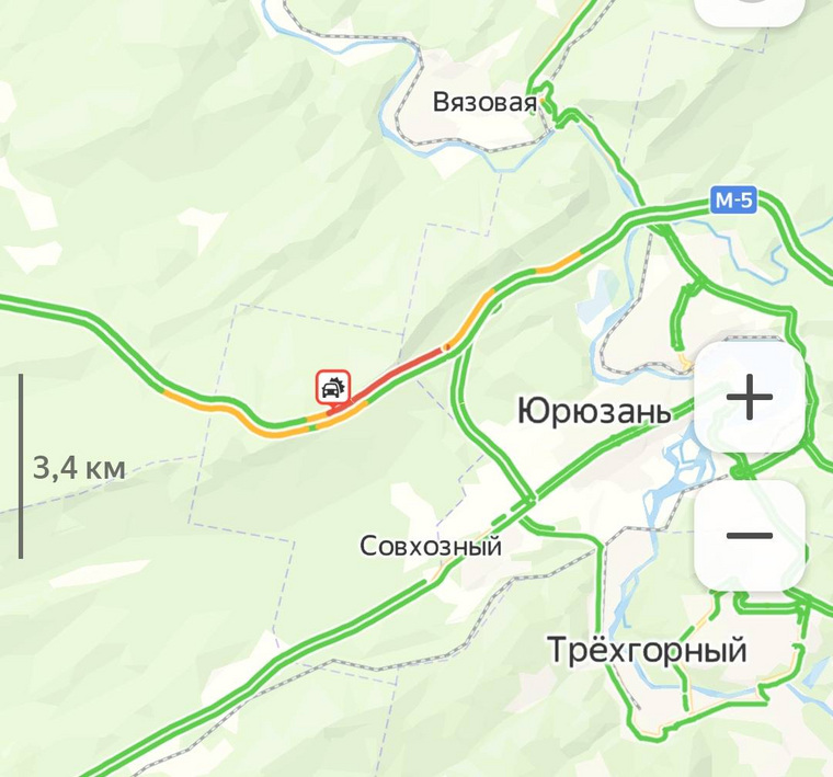 Авария произошла в районе города Юрюзань