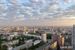 300-лет городу. Пермь, ленинский район, вид города с высоты, рассвет в городе