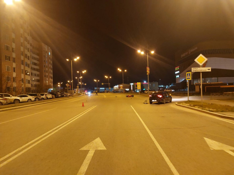 Водитель KIA не уступил дорогу мотоциклисту