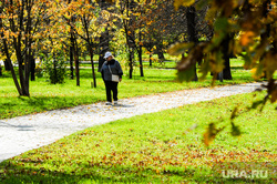 Октябрь в городе. Челябинск, сквер, пенсионер, аллея, алое поле, парк, дорожка, золотая осень