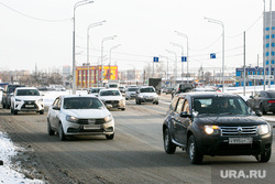 Виды города. Тюмень, автомобили, машины, дорога