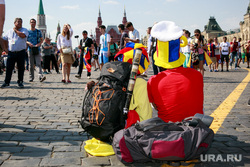 Футбольные болельщики в Москве, колумбийские болельщики, флаг колумбии