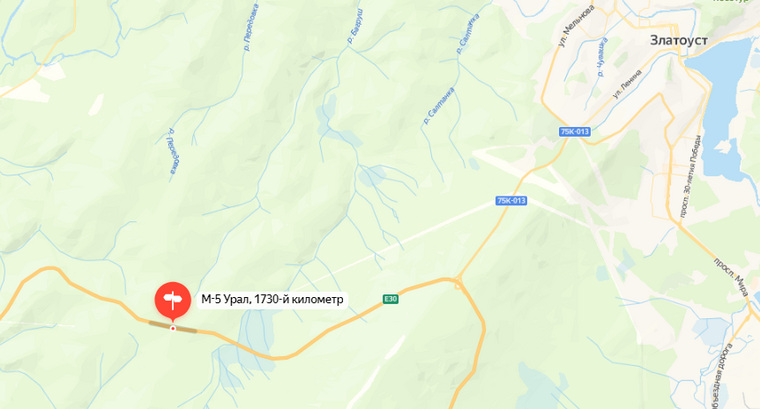 Движение затруднено с 1730 по 1731 километр трассы М-5