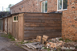 Extensions to the Dormash plant.  Mound, construction waste, bricks, outbuilding, sheds