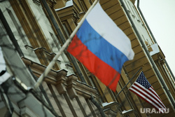 Views, buildings, ministries.  Moscow, russia, usa, usa flag, flag, russian flag, russian and usa flag, american flag