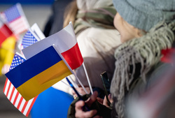 Президент США. stock, украина, сша, флаг, польша, stock