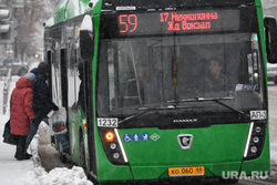 Снежная погода в Екатеринбурге, автобус, маршрут59