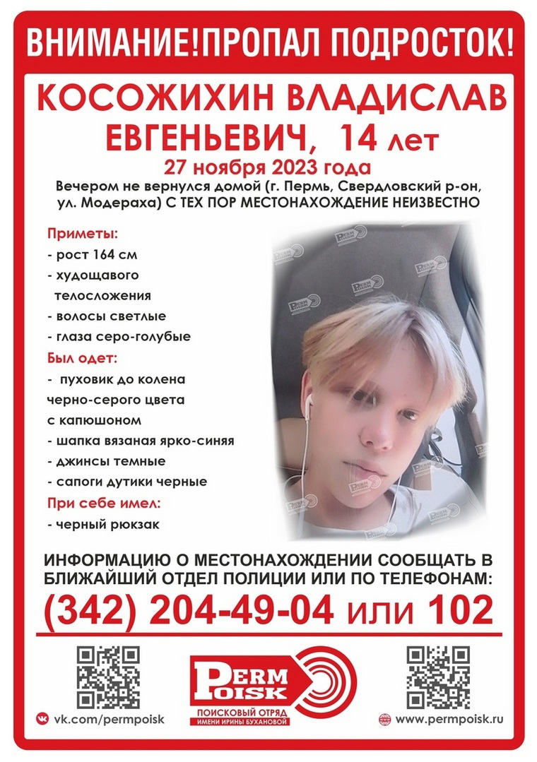 Ребенка нет дома с 27 ноября