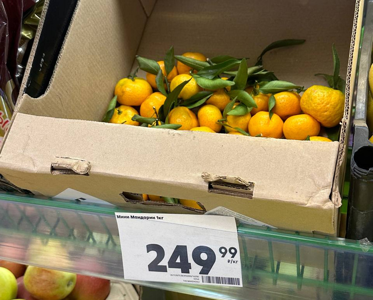 Магазины города предлагают ассортимент из мандаринов по разной цене