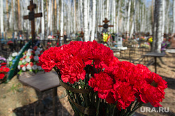 Burial ceremony for the remains of a soldier.  Yekaterinburg, carnations, Nizhne-Isetskoe cemetery, cemetery