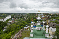 Виды города. Кунгур, вид с колокольни, река сылва, церковь тихвинской иконы божьей матери, виды города кунгур
