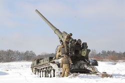 Вооруженные силы Украины. stock, зима, артиллерия, пушка, всу, сау гиацинт, stock