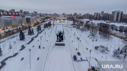 Кубок России по снежной и ледовой скульптуре Турнир Чемпионов "Зимний вернисаж". Пермь, вид города с высоты, эспланада зимняя