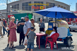 Город. Курган, центральный рынок, лето, квас, жара, рынок