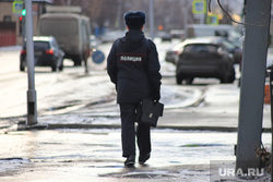 Благоустройство городского парка в снег. Курган , полиция, полицейский