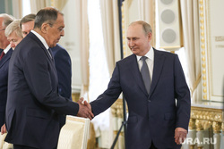 Встреча президента России Владимира Путина с премьер-министром Эфиопии Аби Ахмедом. Санкт-Петербург, путин владимир, лавров сергей
