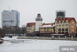 Виды Калининграда , снег, набережная, зима, калининград, дом советов, рыбацкий дворик