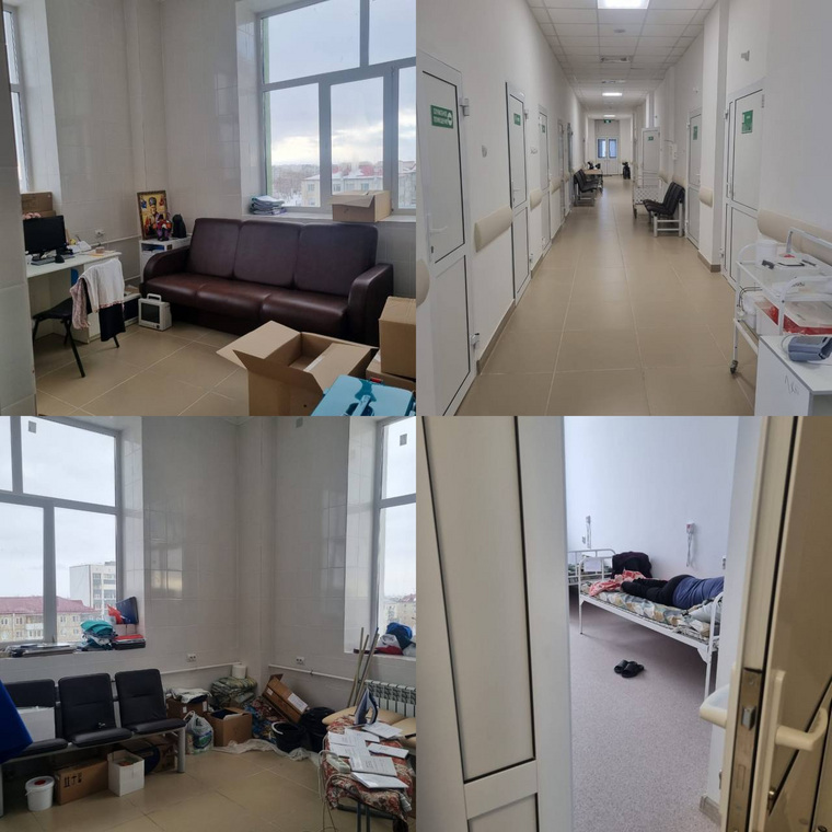 В них уже размещены мебель, оборудование и находятся пациенты