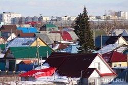 Галкинский мост. Курган, деревянный дом, частный сектор, крыши домов