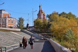 Осень. Курган, храм богоявленского, набережная  тобола