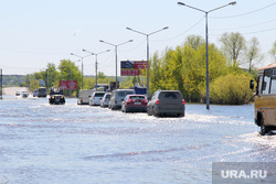 Шоссе Тюнина паводок. Курган, шоссе затоплено, паводок