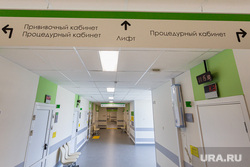 Открытие медицинского и общественного центров первой очереди кампуса УрФУ. Екатеринбург, коридор, указатели, медицинский центр новокольцовский