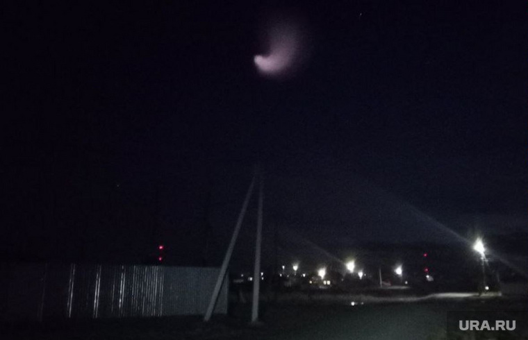 Ракета в небе над Челябинской областью
