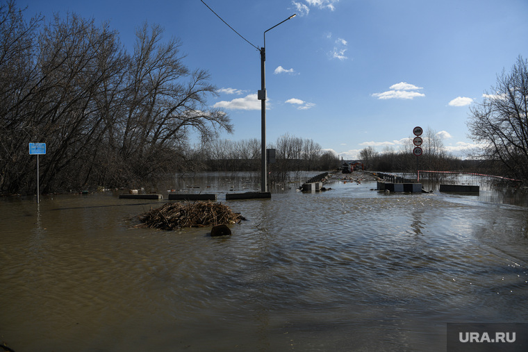 Мало-Чаусовский мост после подтопления. Курган, половодье, паводок, наводнение, подтопление, разлив, Мало-Чаусовский мост