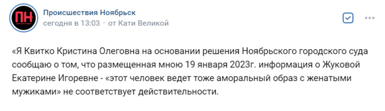Жительницу Ноябрьска суд заставил принести публичные извинения