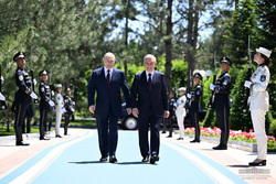 Путин в Узбекистане. Stock, путин владимир, stock, шавкат мирзиеев