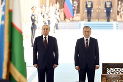 Путин в Узбекистане. Stock, путин владимир, stock, шавкат мирзиеев