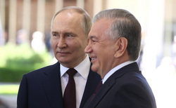 Путин в Узбекистане. Stock, путин владимир, stock, шавкат мирзиеев