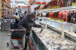 Магазин Метрополис. Курган , торговля, продукты, замороженная рыба, продуктовая корзина, магазин, покупатель, продукты питания, розница