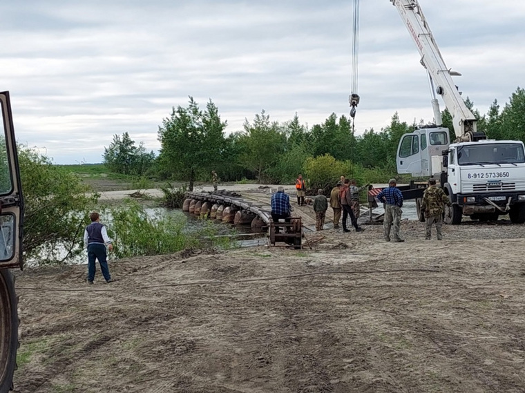 В Лаптево строят новый мост вместо унесенного паводком