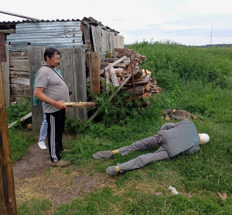 Мужчина ударил женщину поленом