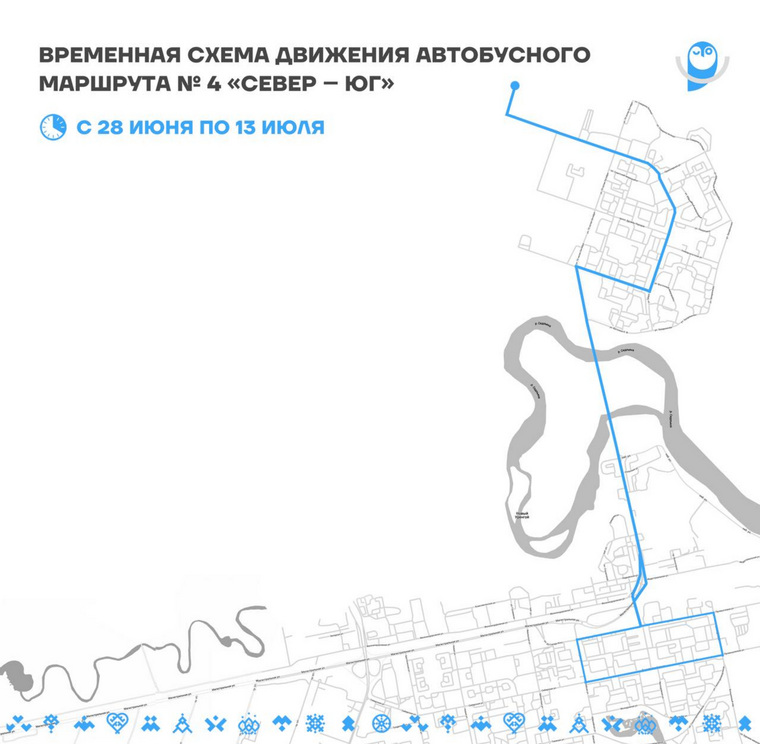Схема движения автобуса № 4