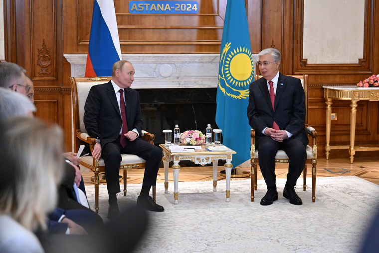 Встреча Путина и Токаева на саммите ШОС