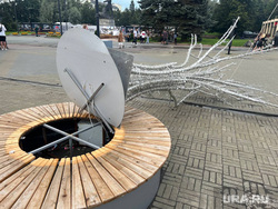 Светодиодные деревья после урагана в Челябинске