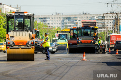 Дорожные работы. Челябинск, каток, дорожные рабочие, дорожные работы, асфальт, ремонт дороги, дорожники, комсомольский проспект