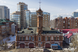 Виды города с высоты. Пермь, пожарная каланча, вид сверху, пермь с высоты