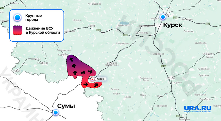 ВСУ пытались прорываться со стороны города Сумы в разные направления Курской области