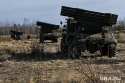 Тренировочные стрельбы мобилизованных с Центрального военного округа на полигоне Еланский. Свердловская область, рсзо град, реактивная артиллерия